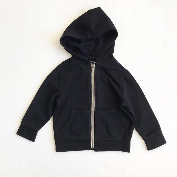 Old Navy black zip up hooded sweatshirt EUC 2T - Picture 1 of 4